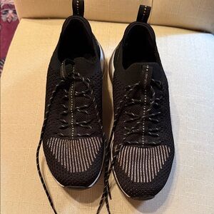 Skechers Black and White Knit Sneakers